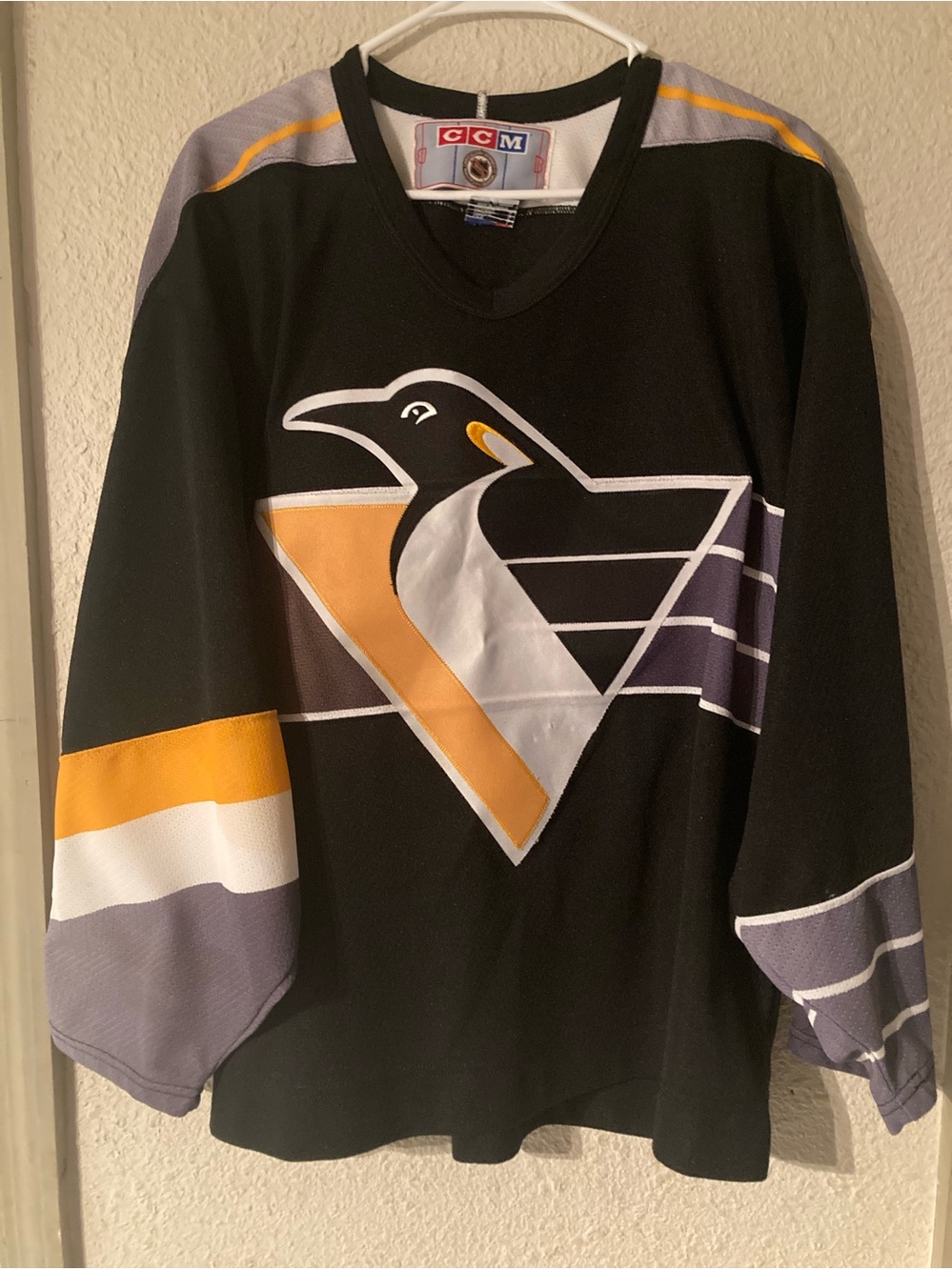 Vintage CCM Pittsburgh Robo Penguin Hockey Jersey Large 1995-97 Alt Road Jersey
